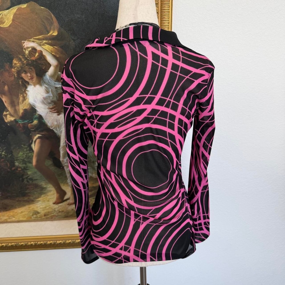 Y2K Groovy Funky Collared Shirt - Picture 3 of 5